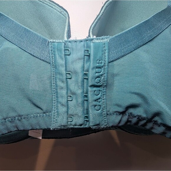 Cacique Lane Bryant 46DD Dark Green Lace Balconette Bra Underwire Lightly Lined - Picture 4 of 8